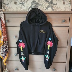 The Simpsons Black Cropped Hoodie